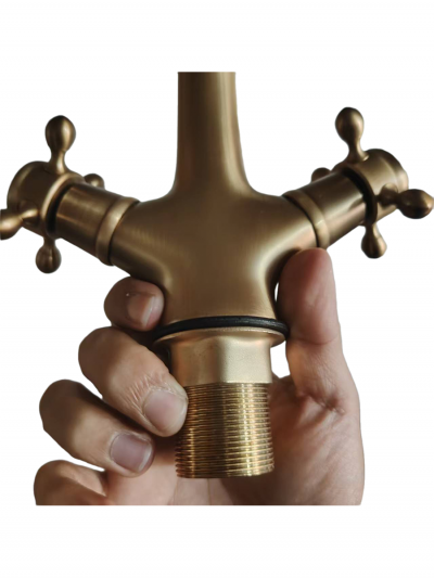 Ретро смеситель для раковины Nostro, барашковый-6